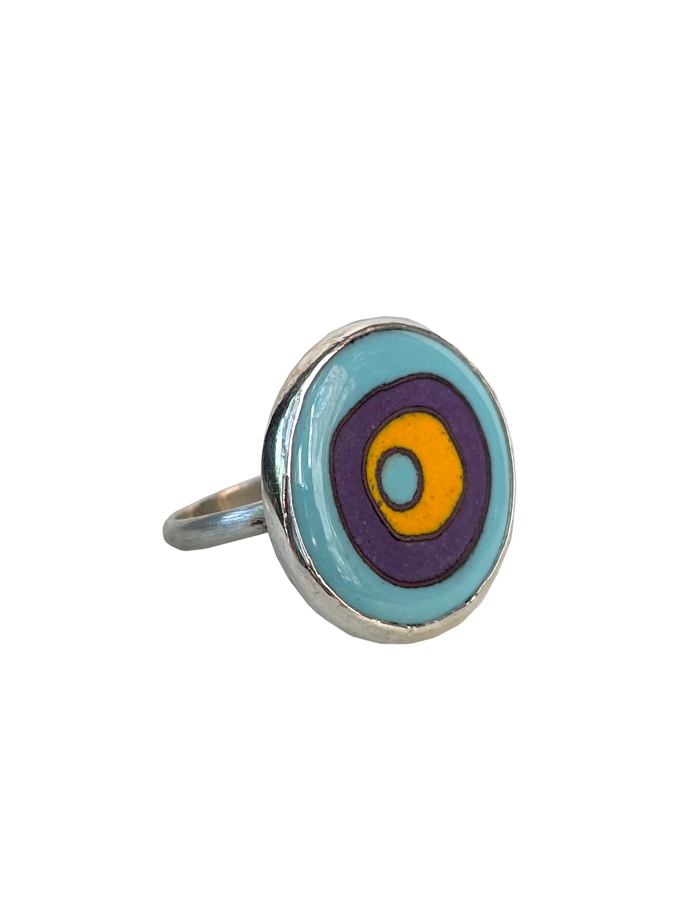 Abstract tribute ring- blue/ purple/ yellow