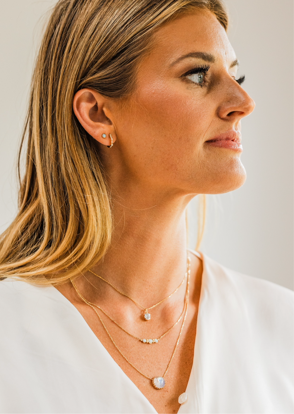 Ethereal rainbow moonstone necklace