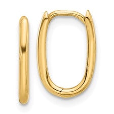 14kt gold oval huggy hoop