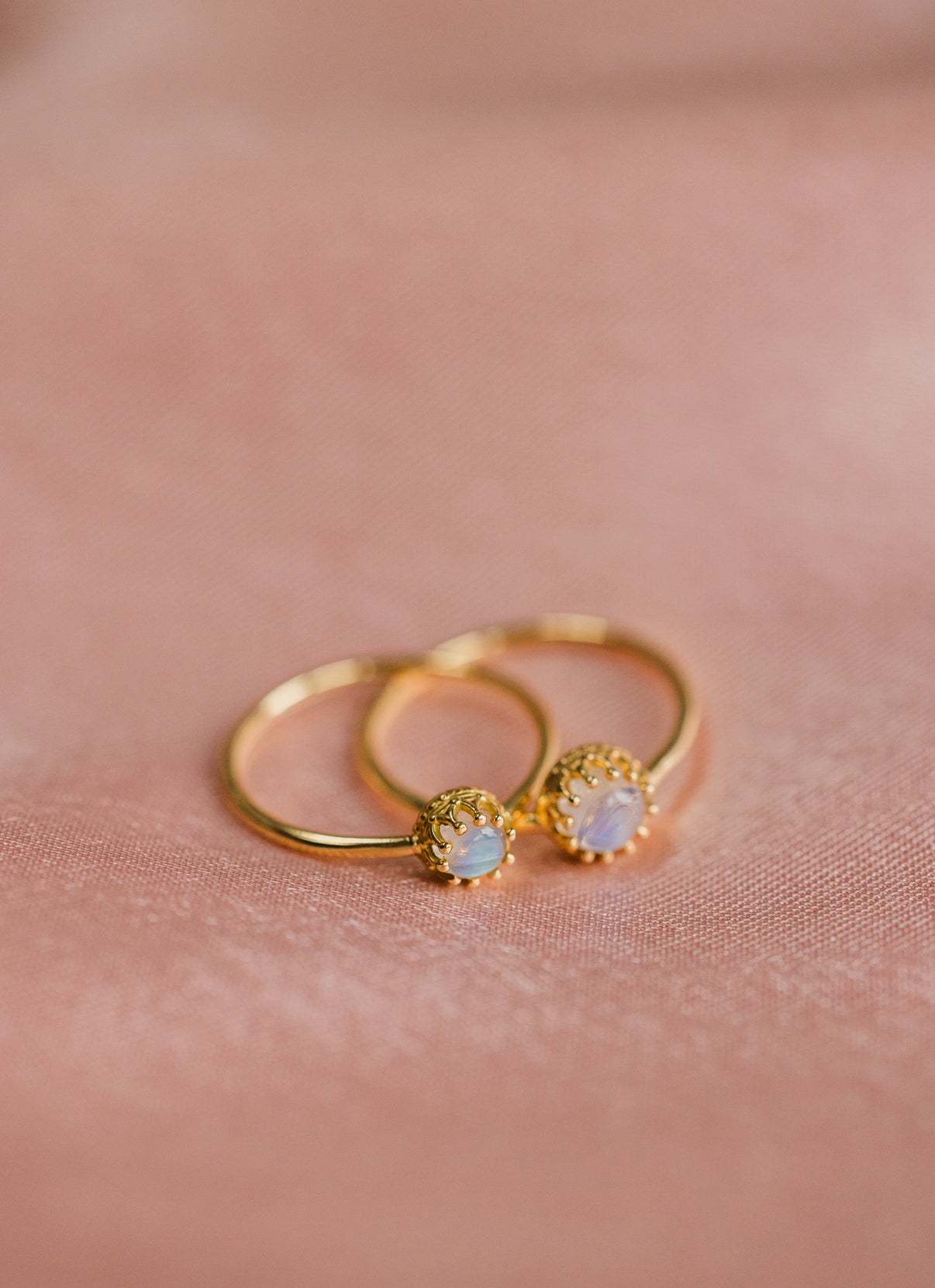 Crown moonstone ring