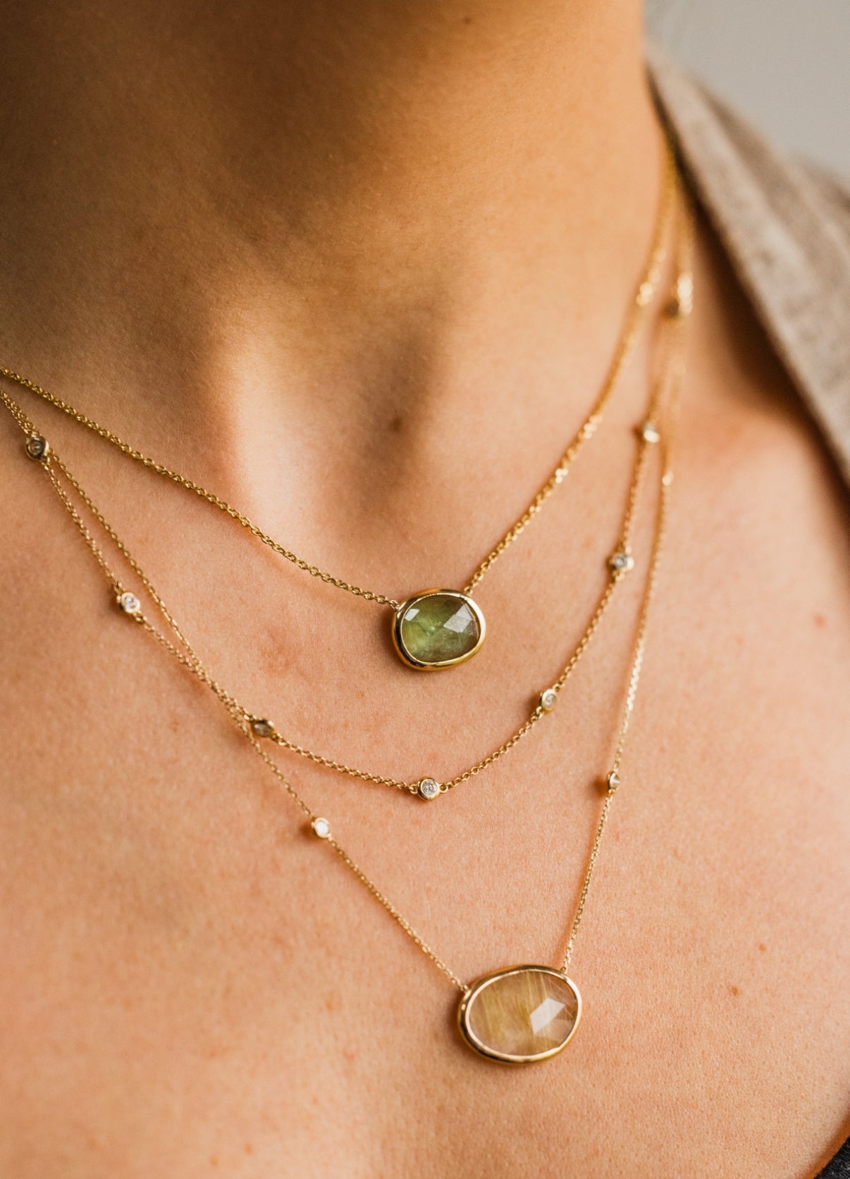 Organic Peridot necklace