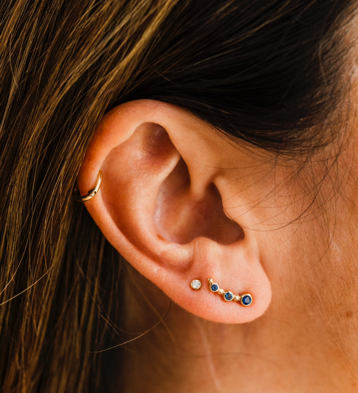 Sapphire ear crawlers