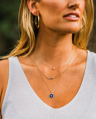 14kt yellow gold evil eye pendant