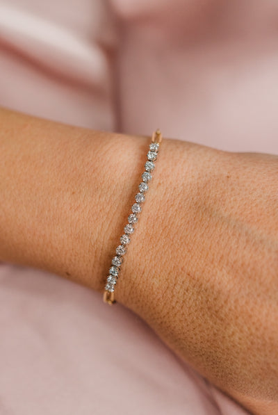 Half diamond and paperclip bracelet