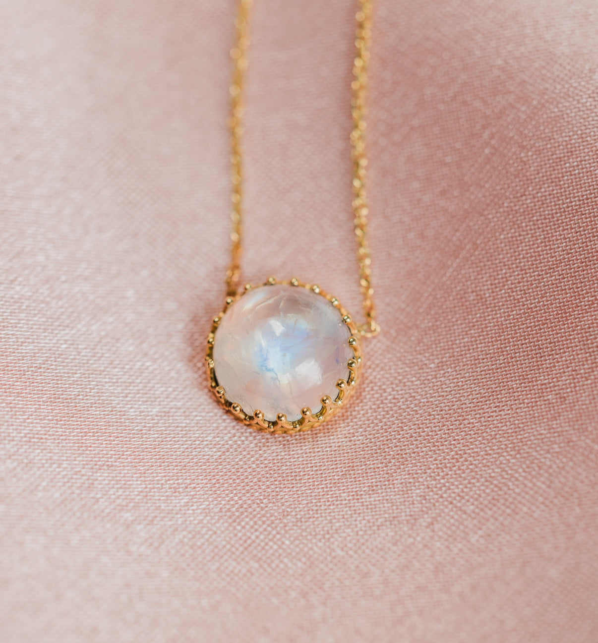 Ethereal rainbow moonstone necklace