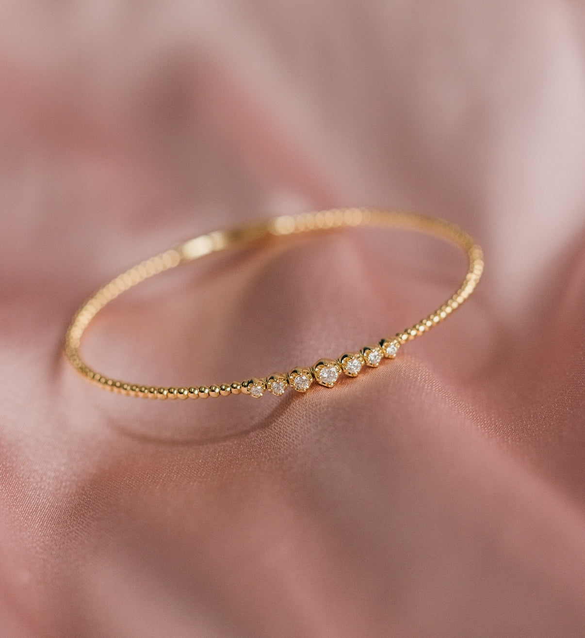 14kt yellow gold diamond flexi-bangle