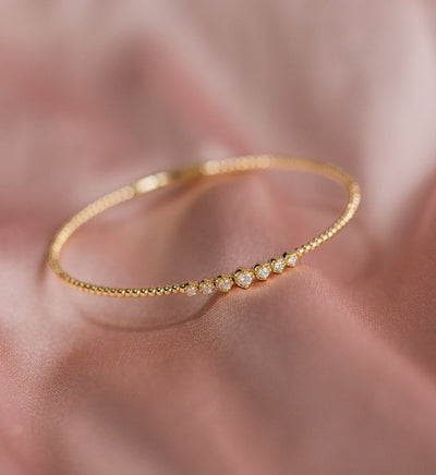 14kt yellow gold diamond flexi-bangle