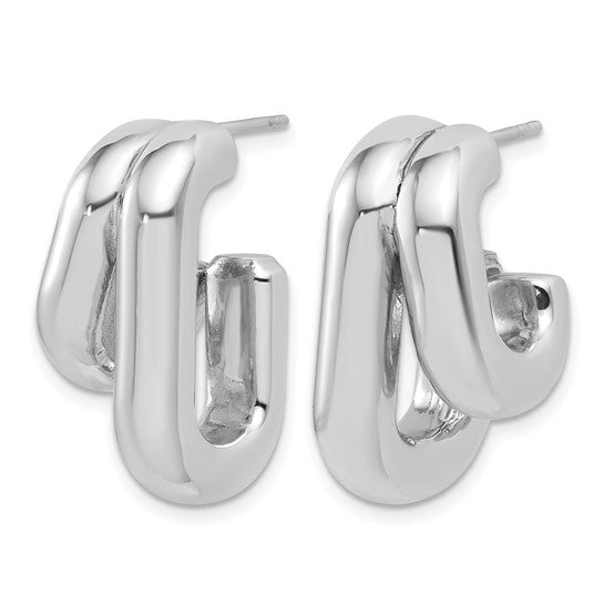 Sterling silver statement  J hoop