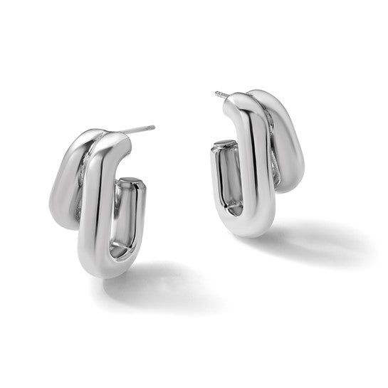 Sterling silver statement  J hoop