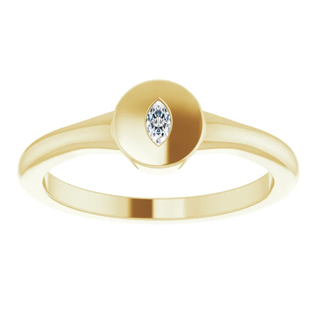 Marquise Diamond signet ring