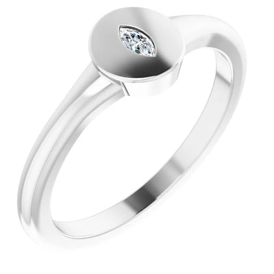 Marquise Diamond signet ring
