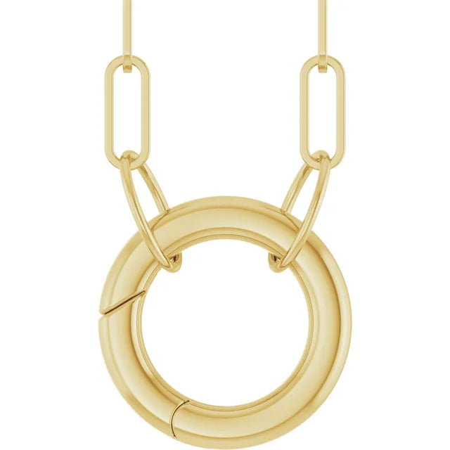 14kt circle charm necklace