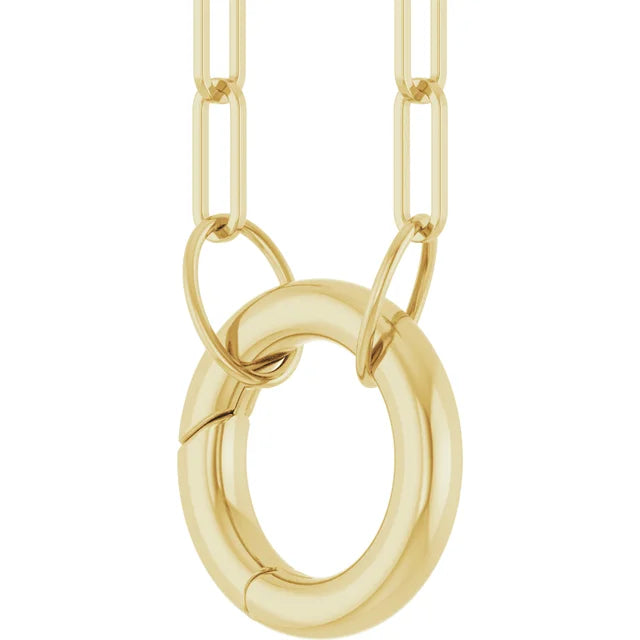 14kt circle charm necklace