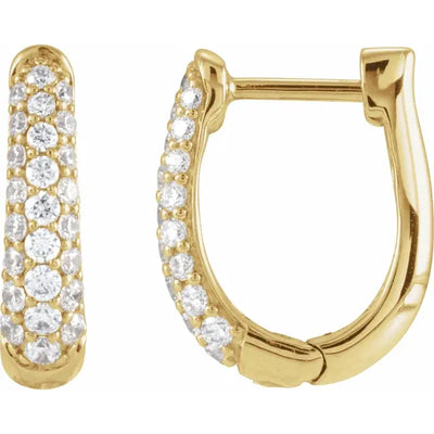 Pavé petite lab grown diamond hoops