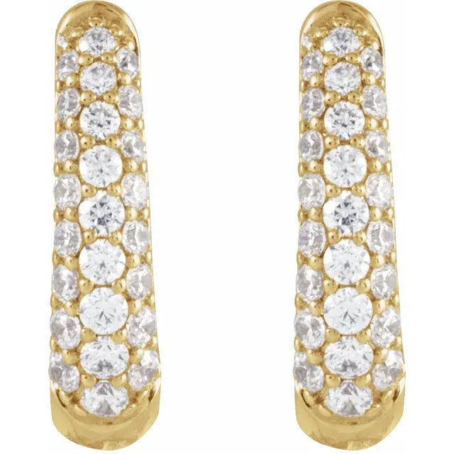 Pavé petite lab grown diamond hoops