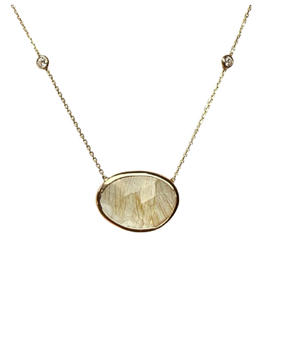 Golden ruitlated quartz necklace