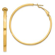 14kt yg large flat hoop earrings