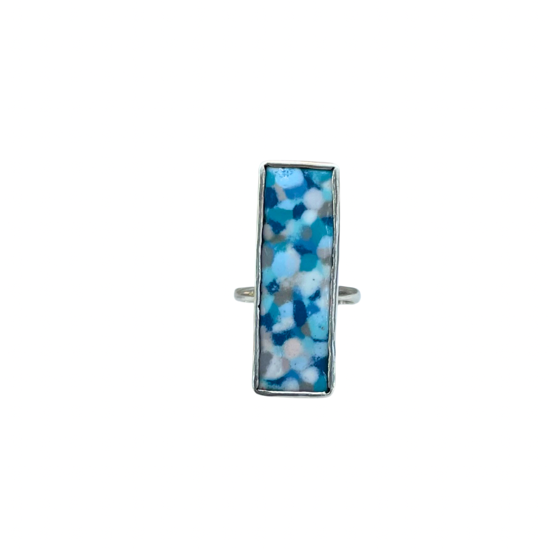 Blue dreams enamel ring