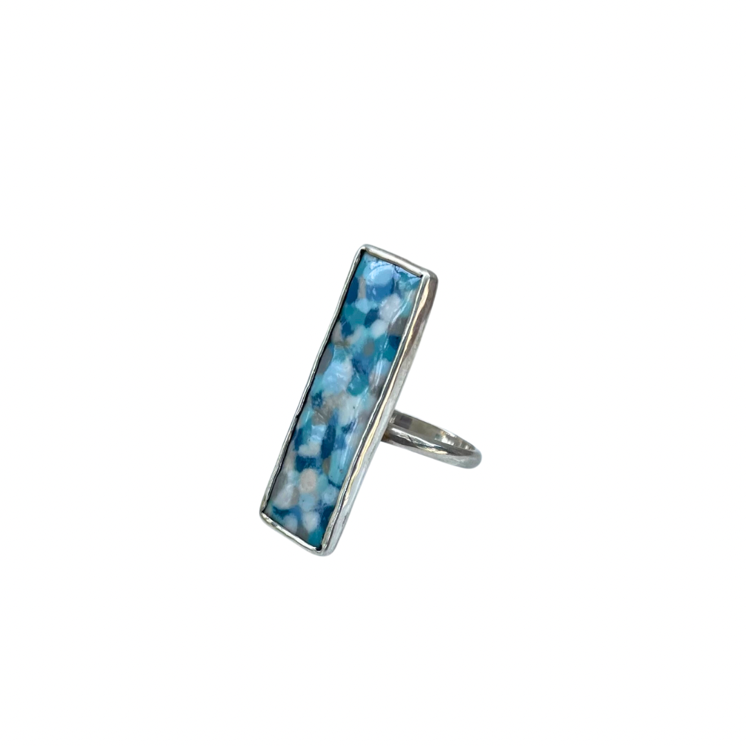 Blue dreams enamel ring