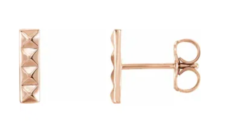 14kt Pyramid Bar Earrings