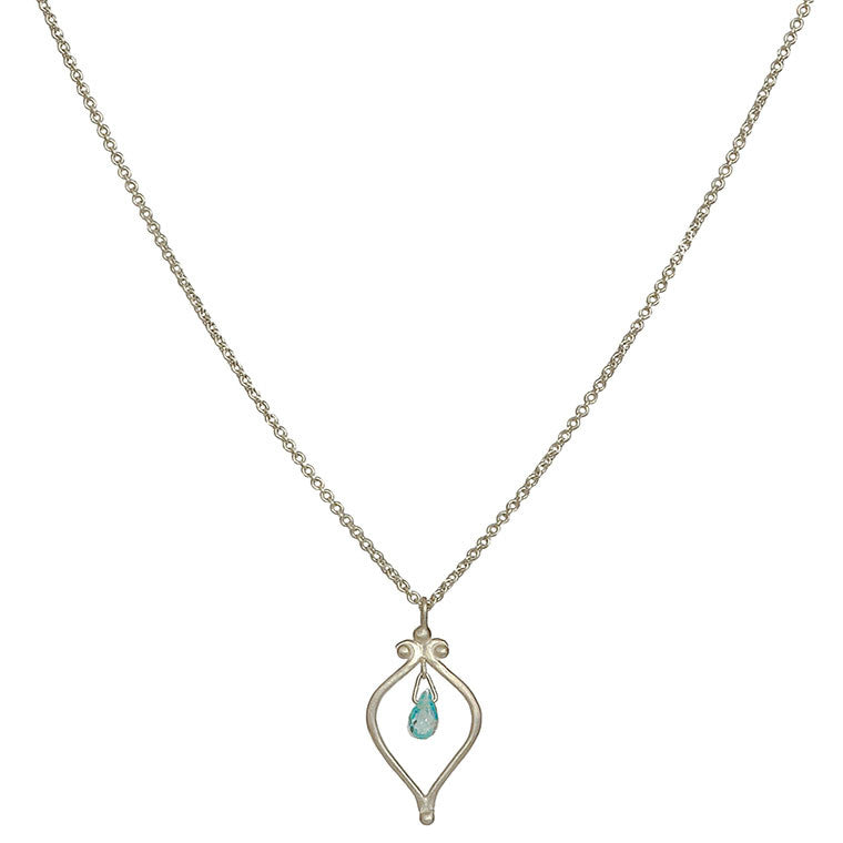 Whats Old is New Blue Zircon Necklace