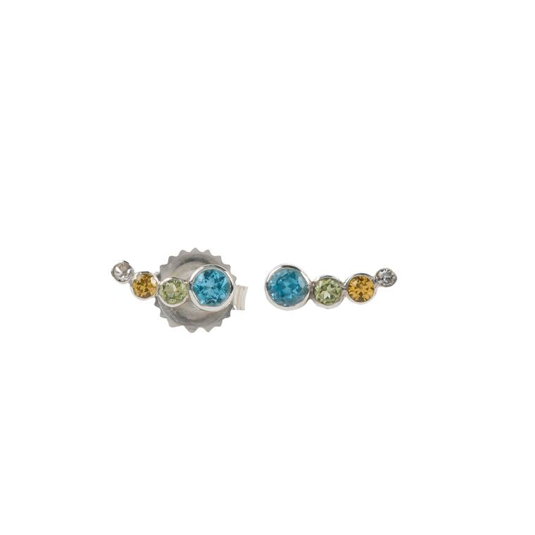 Sterling Silver Blue Topaz Ear Crawlers