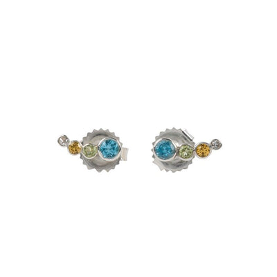 Sterling Silver Blue Topaz Ear Crawlers