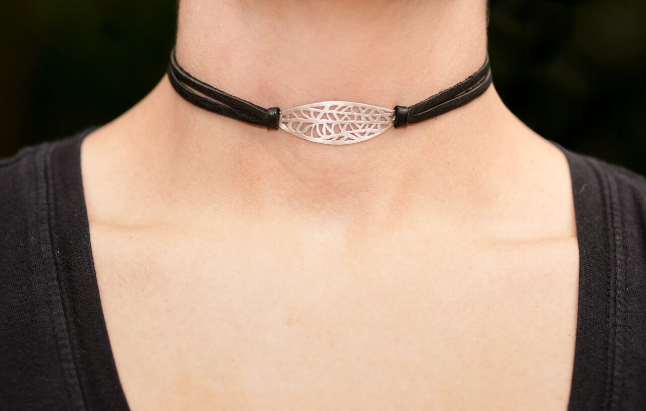 Vanda Choker on Black Leather