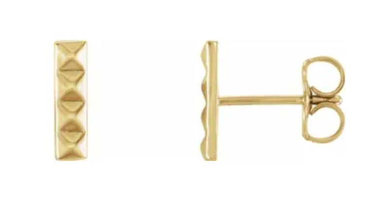 14kt Pyramid Bar Earrings