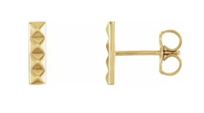 14kt Pyramid Bar Earrings