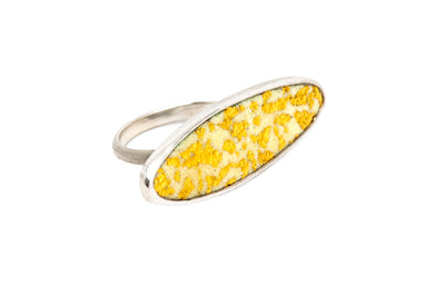 24kt Gold leaf in Enamel Marquise Statement Ring
