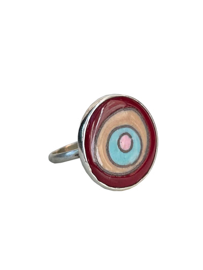 “Tribute to Kandinsky” maroon ring