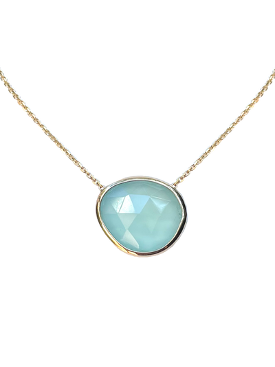 14kt Yellow gold Seafoam Chalcedony Necklace