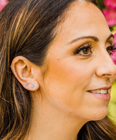 14kt Yellow Gold Turquoise studs