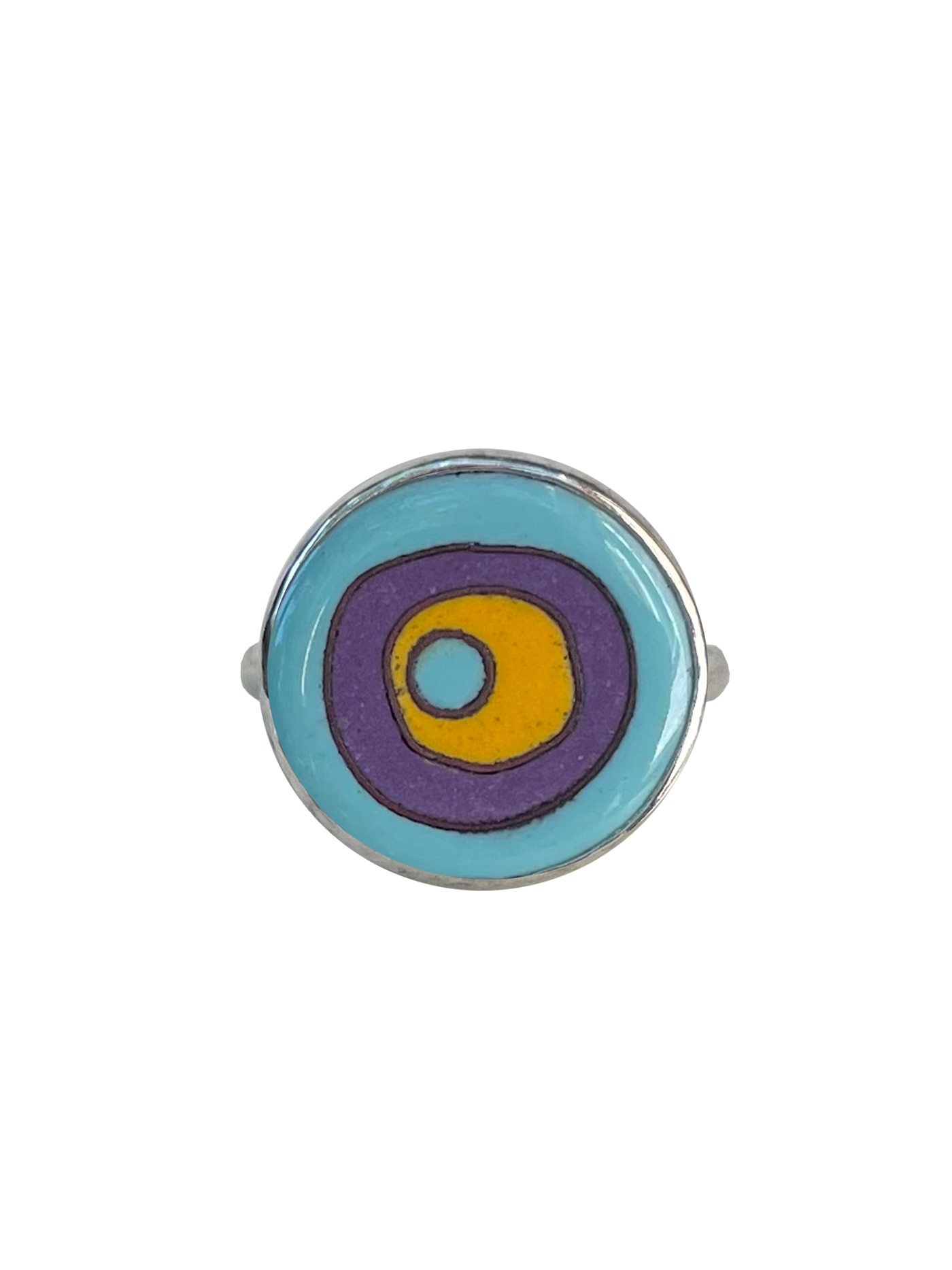 Abstract tribute ring- blue/ purple/ yellow