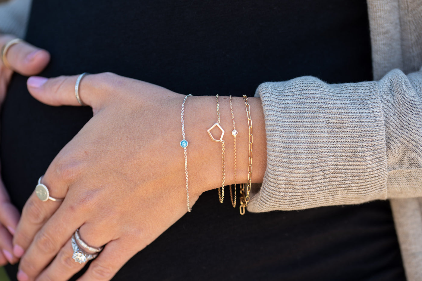 Blue topaz sterling silver bracelet