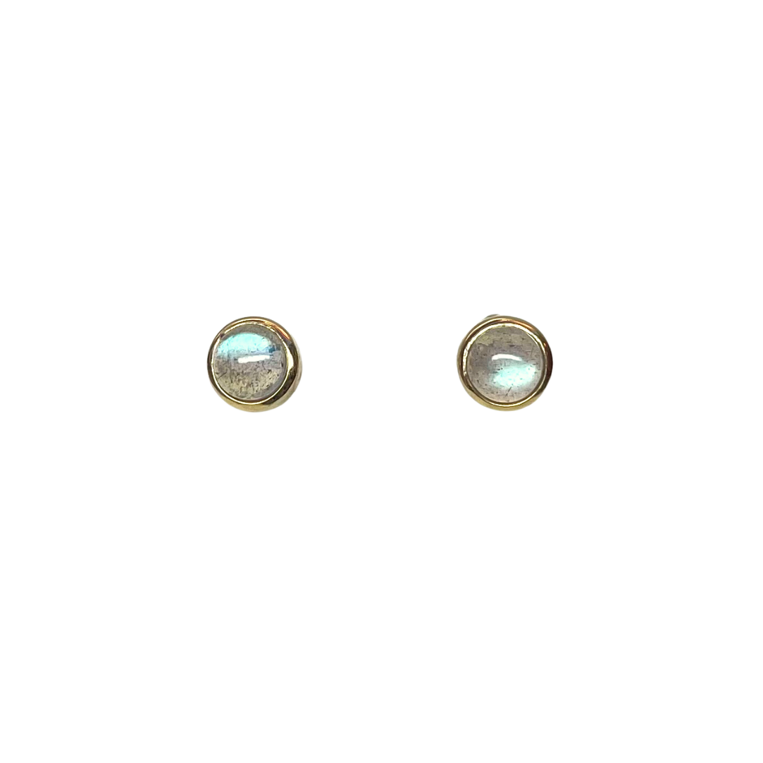 14kt yellow gold labradorite earrings