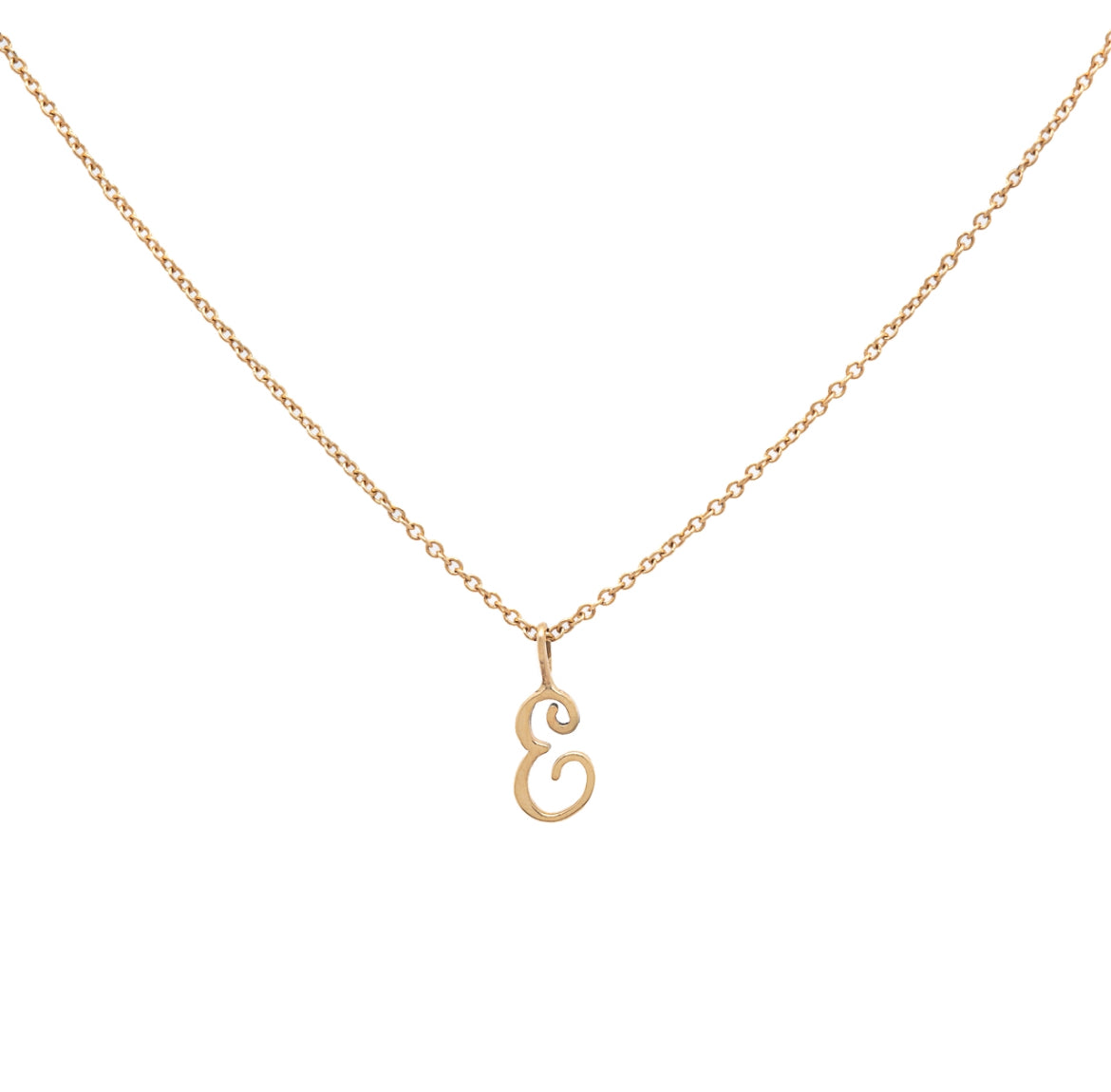 14kt yellow gold Scripted initial pendant