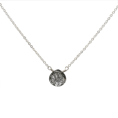 Black rutilated quartz necklace