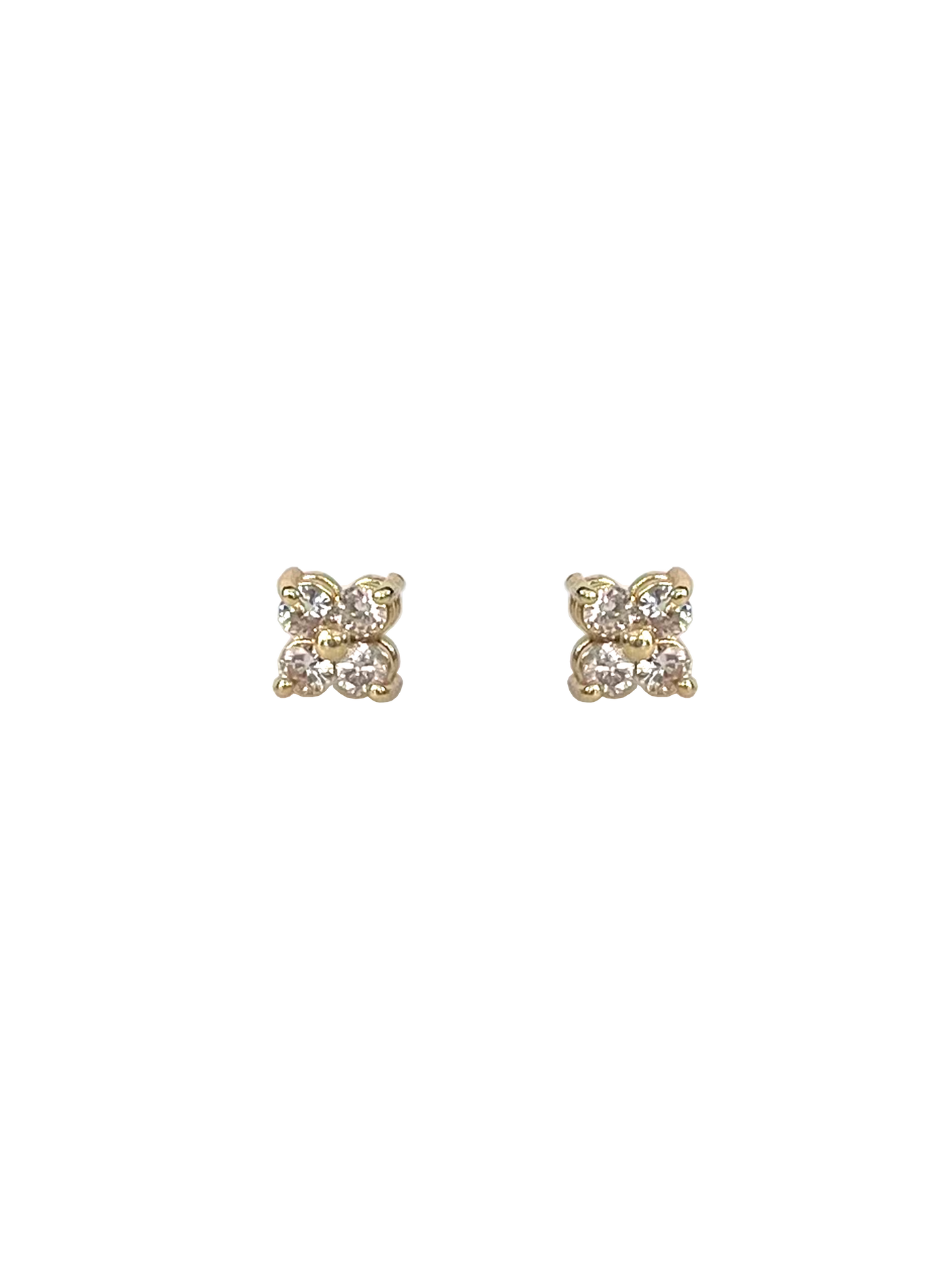 Diamond clover studs