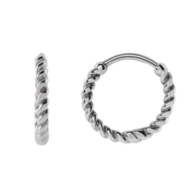 14kt 11 mm Twisted Rope Huggie