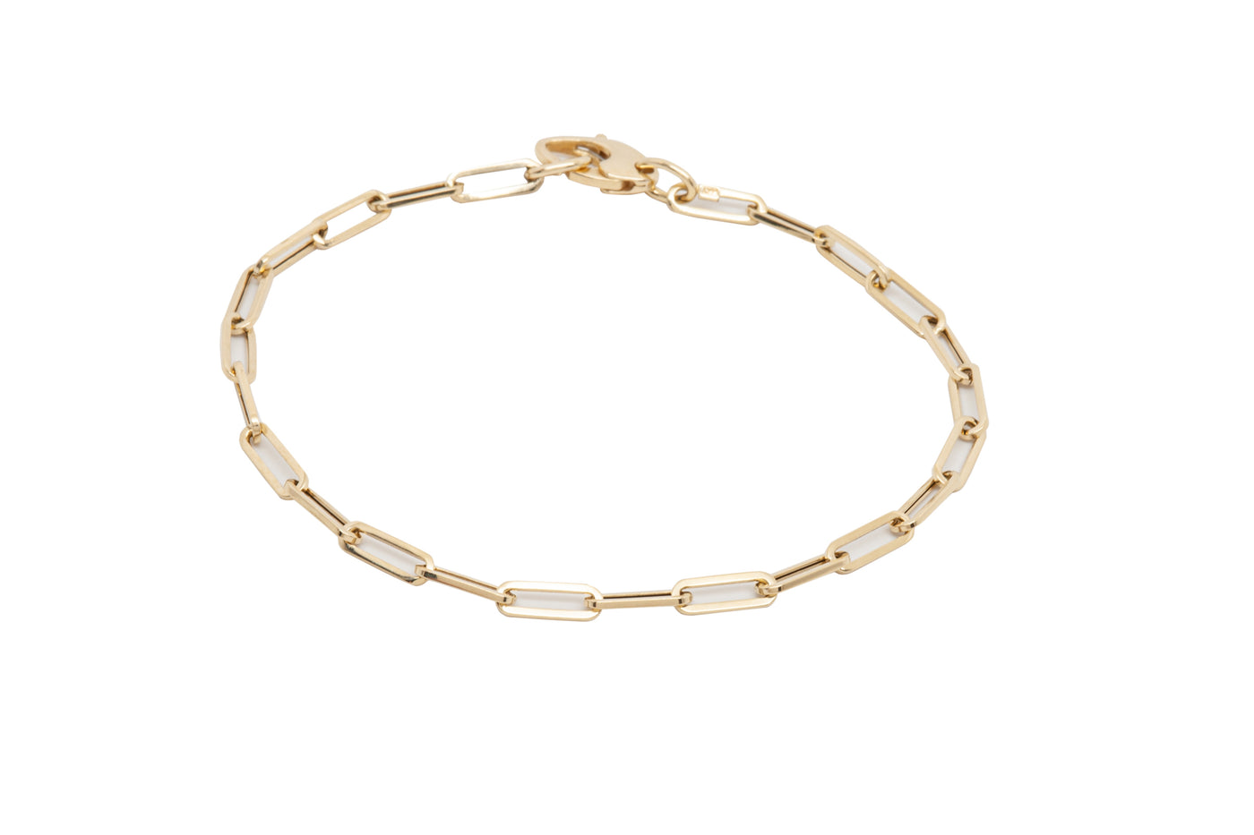 14kt yellow gold medium paperclip bracelet