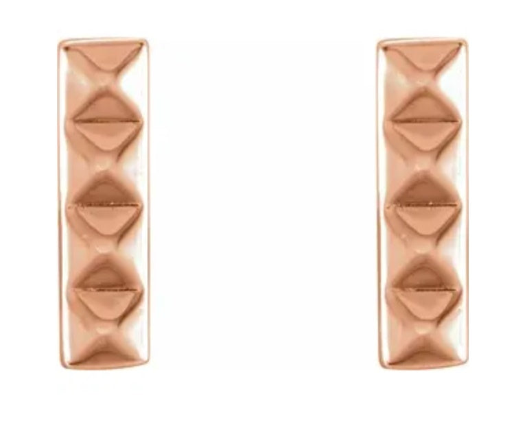 14kt Pyramid Bar Earrings