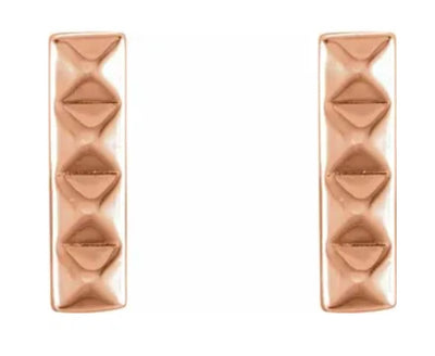 14kt Pyramid Bar Earrings